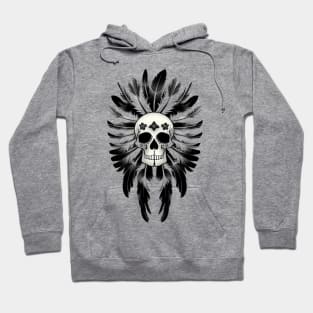 skull with feathers Hoodie